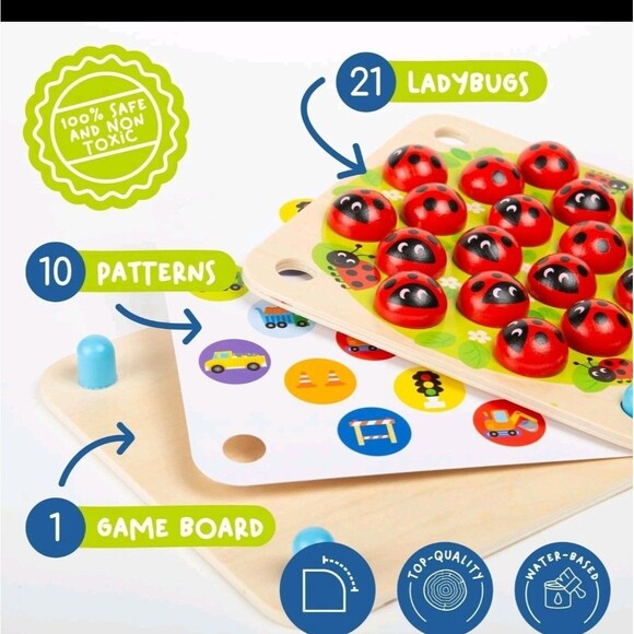Ladybug’s Garden Matching Game – Wooden Matching Games 3+ Years, Sealed NEW - Picture 1 of 14